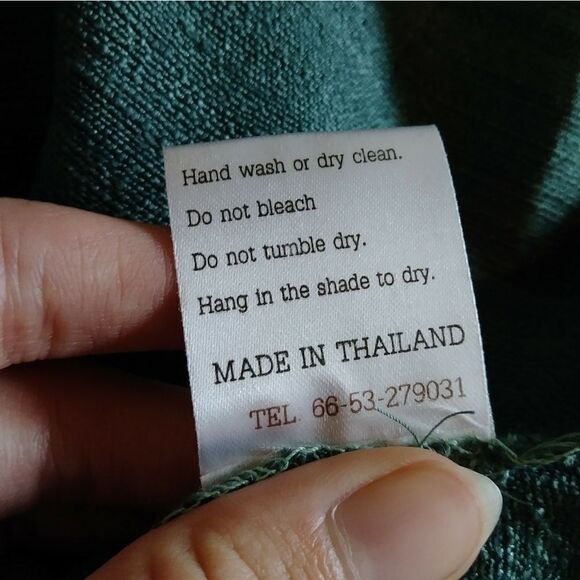 Classic Lanna Thai Teal 100% Silk Button Up Shirt Tunic - Picture 7 of 9